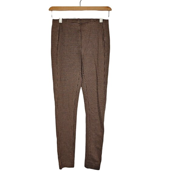 J. Jill Ponte Houndstooth Knit Slim Legging Stretch Pull On Brown Womens XS - Picture 1 of 10